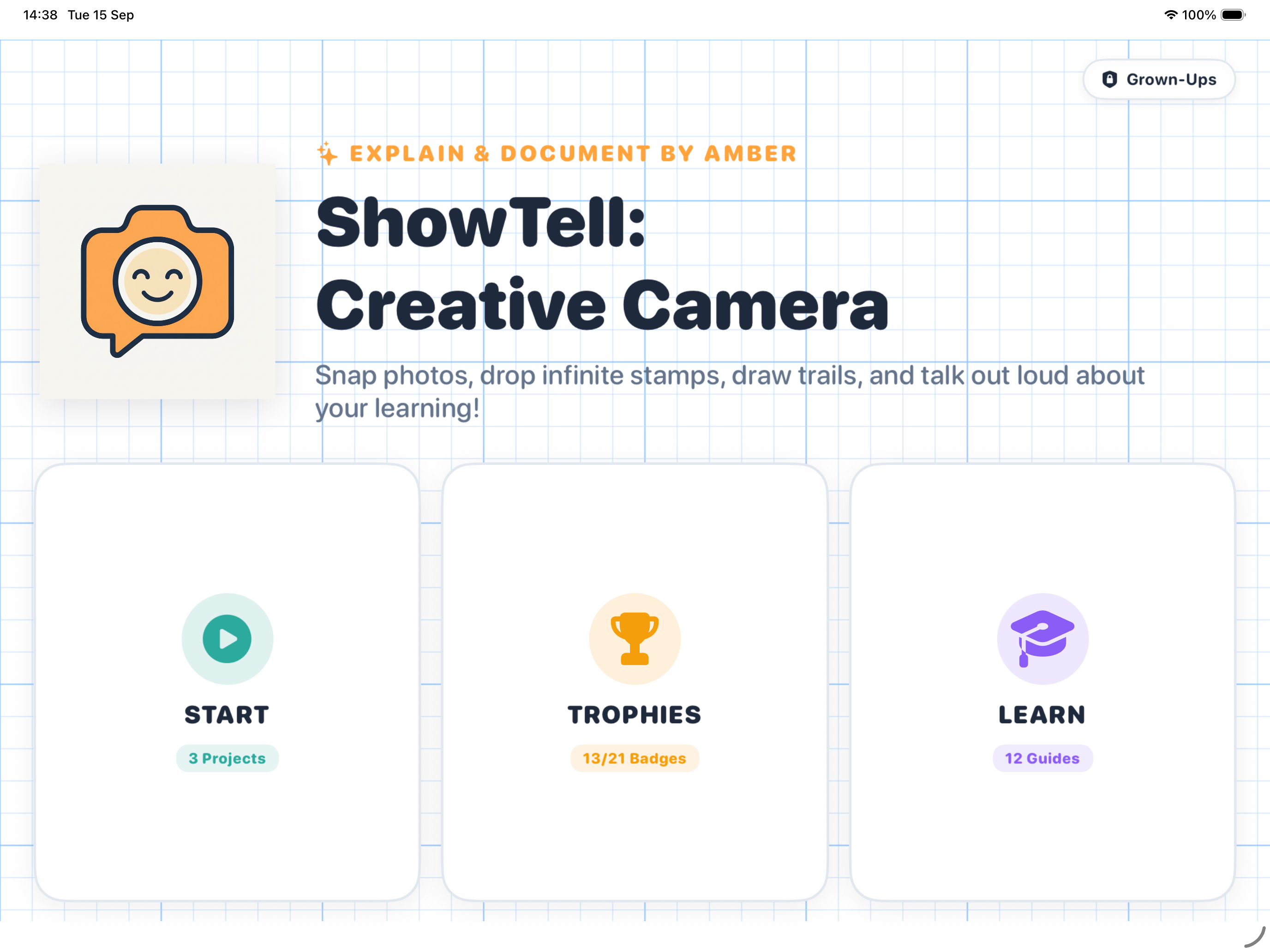 ShowTell Home Studio on iPad