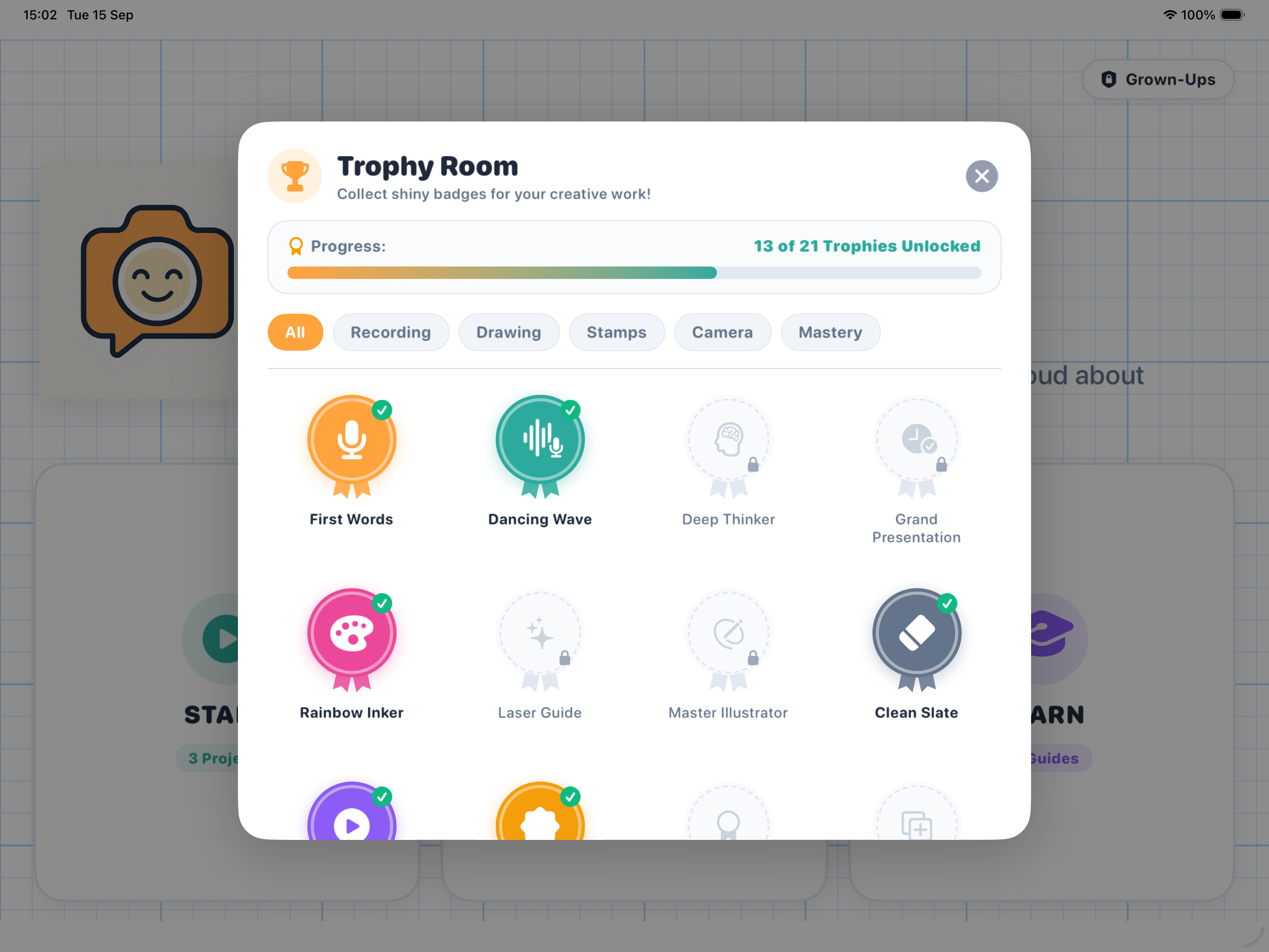 ShowTell Trophy Room on iPad
